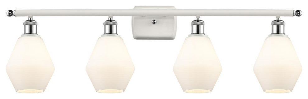 Innovations 516-4W-WPC-G651-6 4-Light Vanity Light, White, Polished Chrome