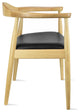 Real Oak Wood PU Leather Seat Wegner Kennedy Dining Assembled Chair, Natural