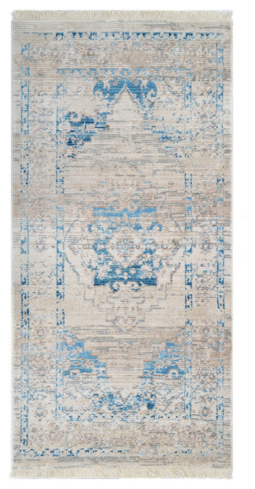 MACHINE MADE POLYESTER AREA RUGS  -Ivory Blue Color, Oriental ,Living room rugs