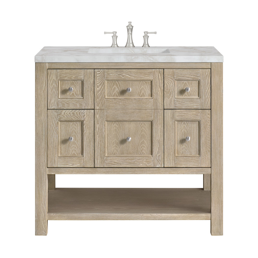 Breckenridge 36" Single Vanity, Oak, 3 CM Victorian Silver Top