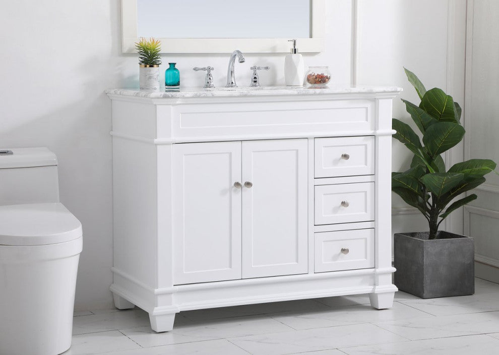 Weston Single Bathroom Vanity Set, White, 42