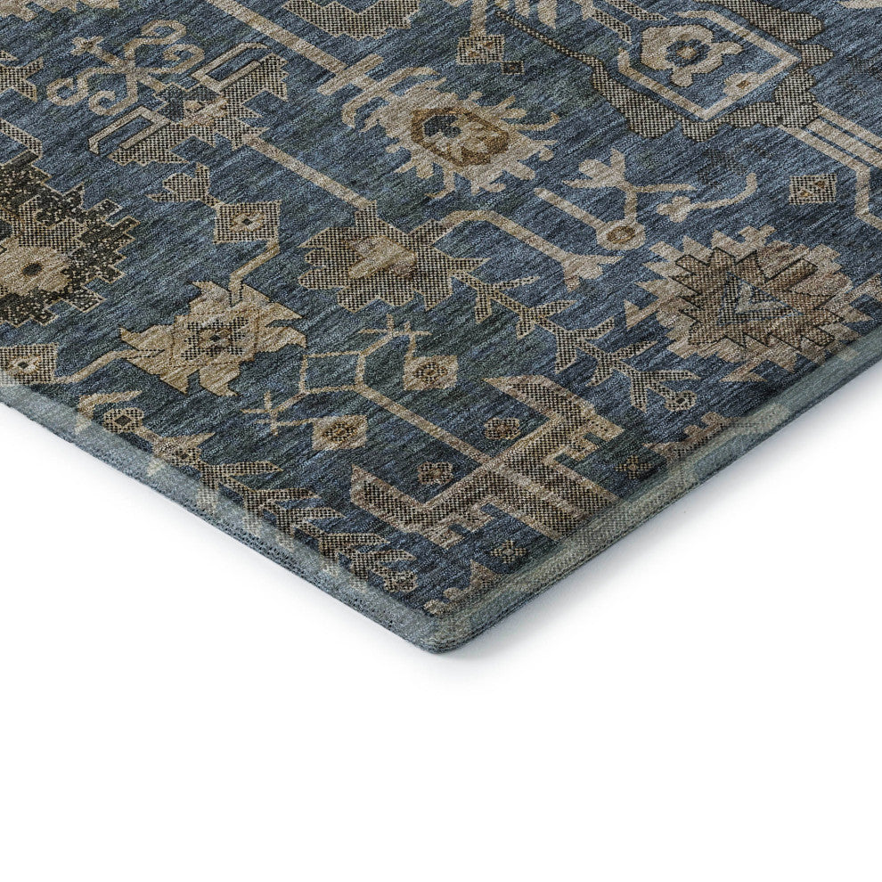 Premium Machine Washable Mayfield AMF697 Navy 9' x 12' Rug