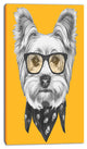 Funny Terrier Dog with Glasses, Animal Canvas Art Print, 16"x32"