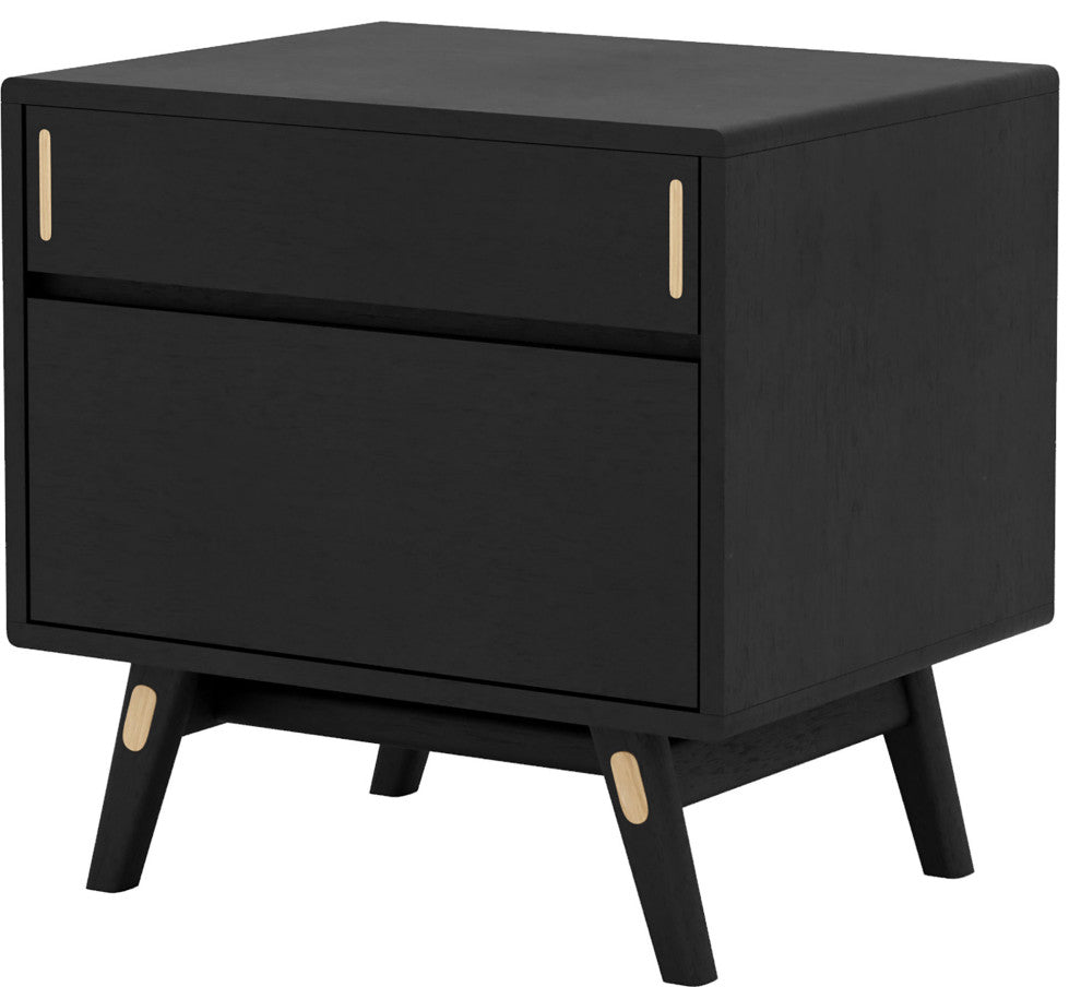 Haru Left Facing Nightstand, Black Oak