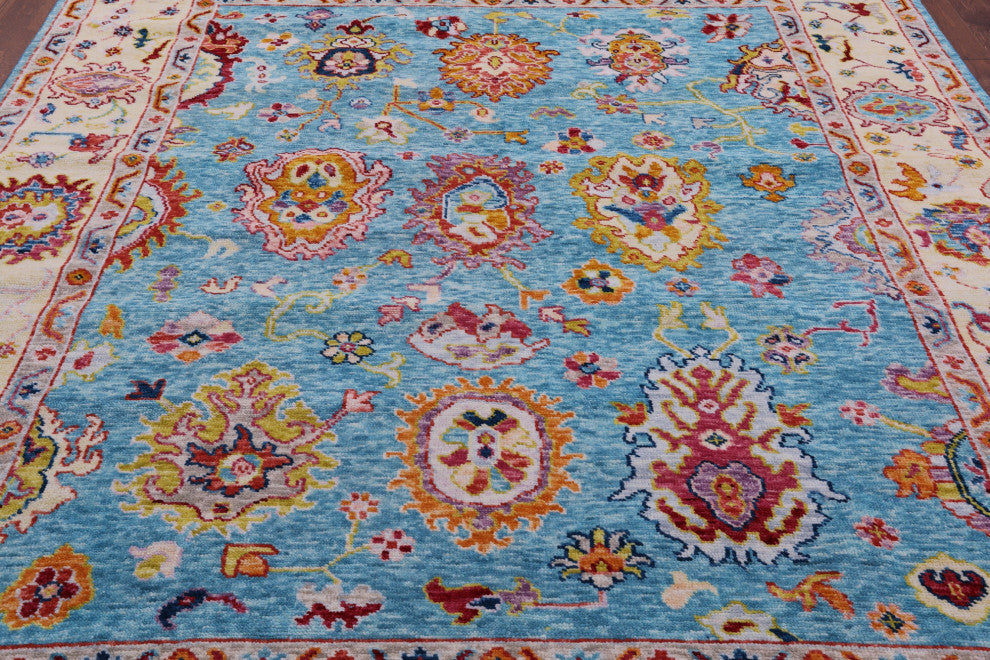Turkish Oushak Hand Knotted Wool Rug 8' 3" X 9' 8" - Q16125