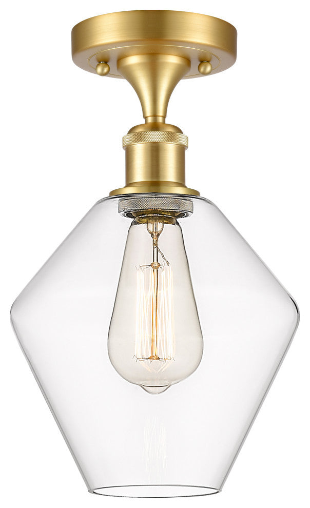Innovations 516-1C-SG-G652-8-LED 1-Light Semi-Flush Mount, Satin Gold