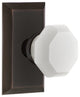 Studio Plate Passage Waldorf White Milk Glass Knob, Timeless Bronze