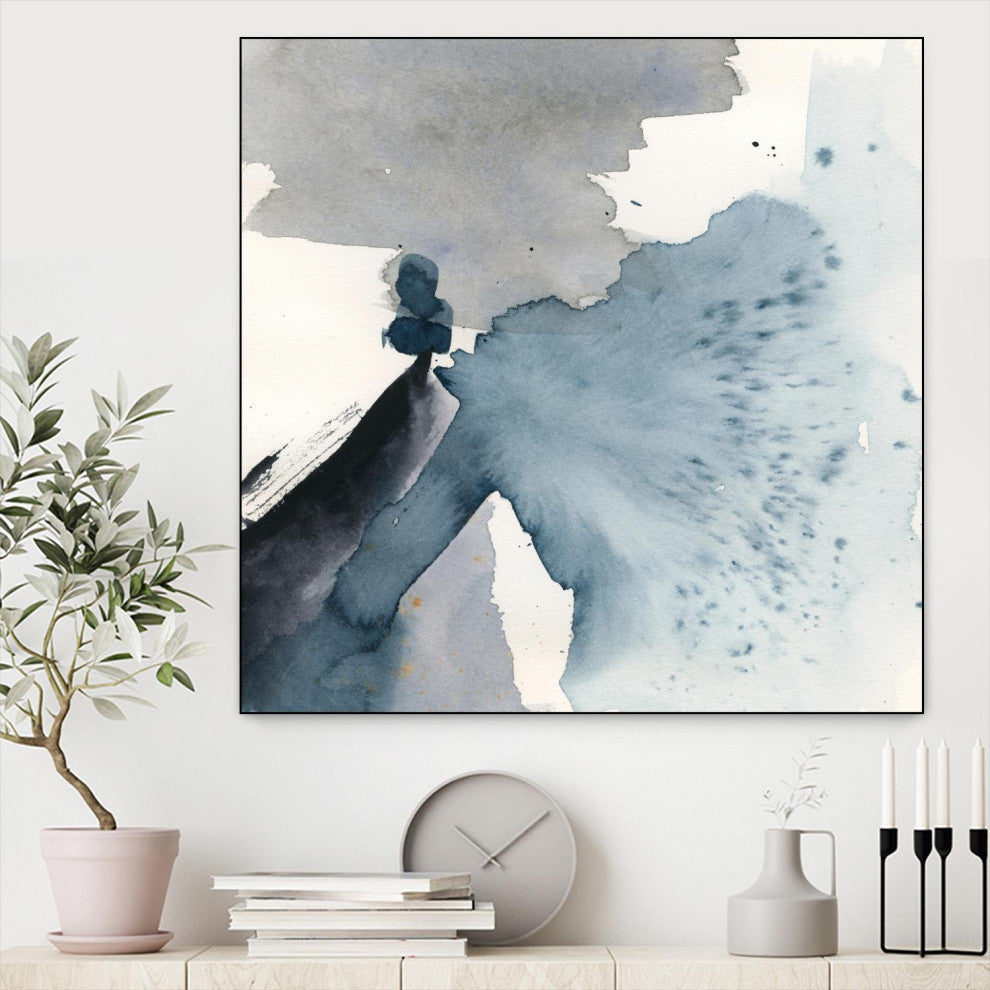 "Winter Current IV" Framed Canvas by Giant Art 30"x30"