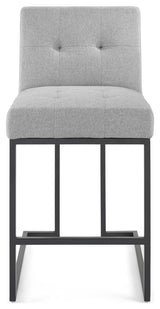 Modway Privy Black Stainless Steel Upholstered Fabric Counter Stool