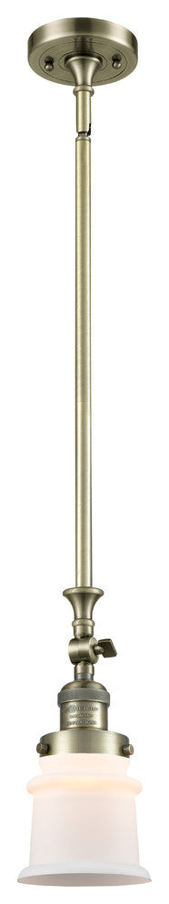 Small Canton 1-Light Mini Pendant, Antique Brass, Matte White