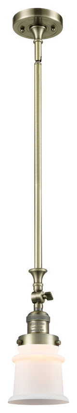 Small Canton 1-Light Mini Pendant, Antique Brass, Matte White