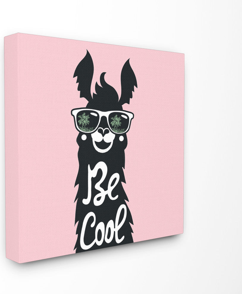 Be Cool Llama with Sunglasses, 17x17, Stretched Canvas Wall Art