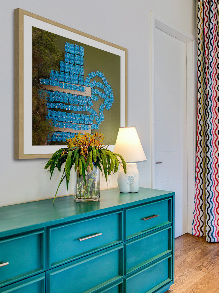 "Blue Paddleboats" Framed Print by Karolis Janulis