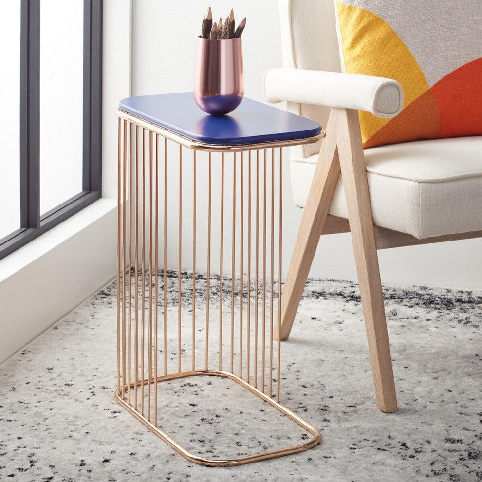 Safavieh Stafford Side Table, Blue/Gold