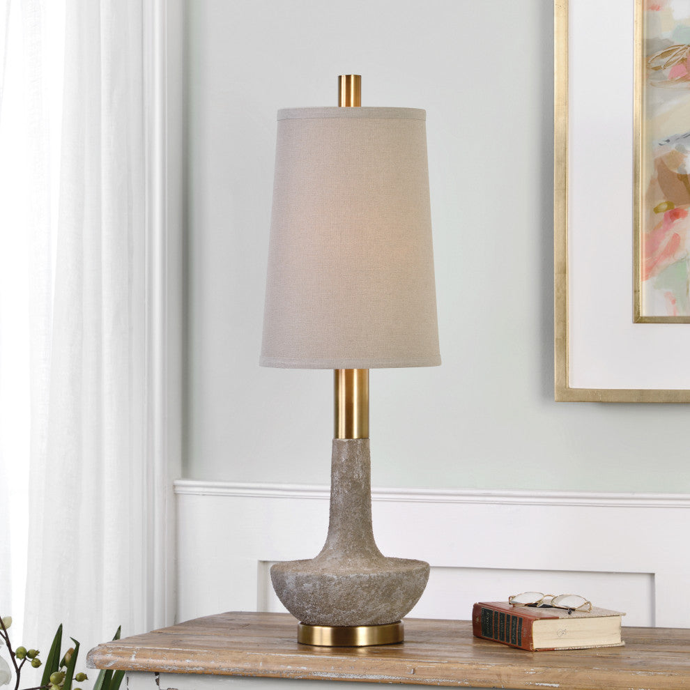 Uttermost Volongo Stone Buffet Lamp, Ivory