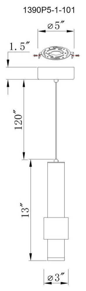 Lena LED Integrated Mini Pendant With Black Finish