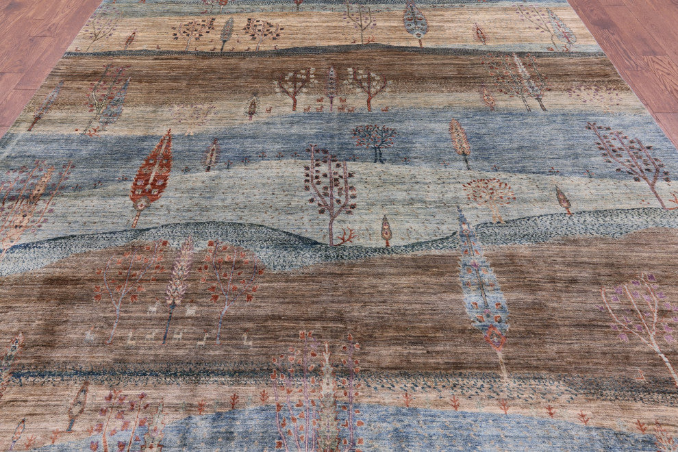 Persian Gabbeh Tribal Handmade Rug 8' 9" X 11' 7" Q9684