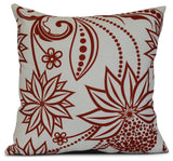 16x16", Floral Outdoor Pillow, Red