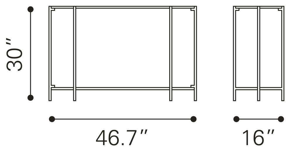 Titan Marble Console Table White & Silver