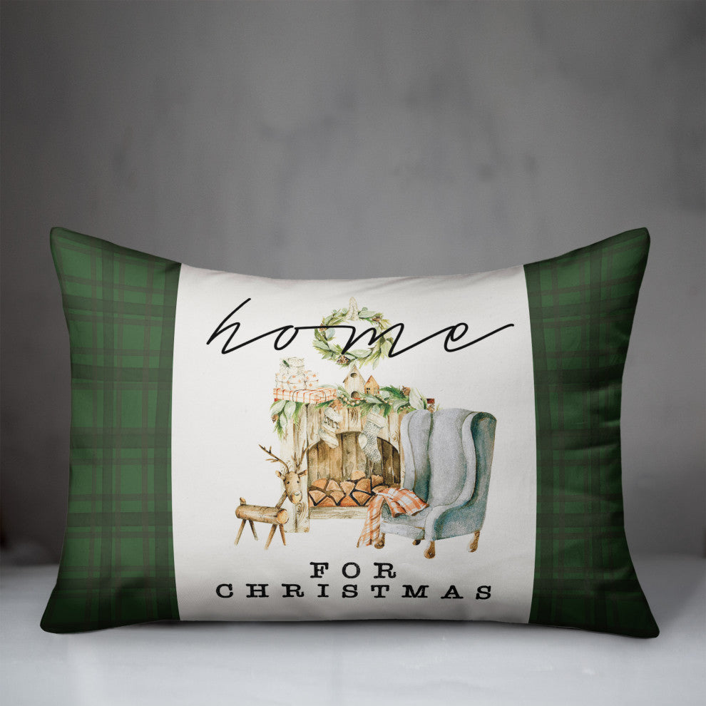 Home For Christmas Quilt 8 20x14 Spun Poly Pillow
