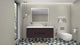 Belli 60" Right Single Sink Wall Mount Vanity, Dark Gray Oak, Glossy White Top
