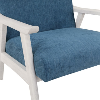 Weldon Armchair, Navy Fabric With Antique White Finished Frame