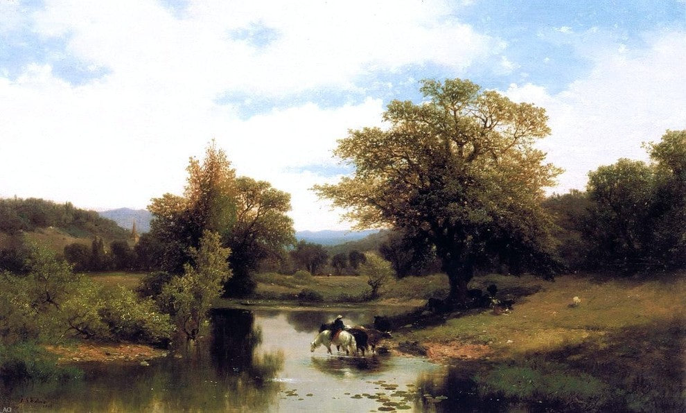 Albert Fitch Bellows The Ford, 18"x27" Wall Decal