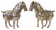 Pair Chinese Oriental Silver Color Metal Fengshui Horse Figures Hws1829