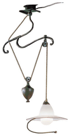 Country Line 1824 Pendant, Verdigris And Rust, Satin Amber