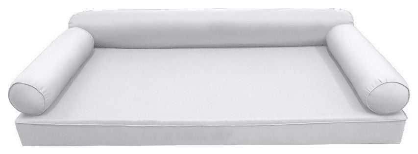 Style6 Twin-XL Pipe Trim Outdoor Mattress Bolster Slip Cover COMPLETE SET AD105