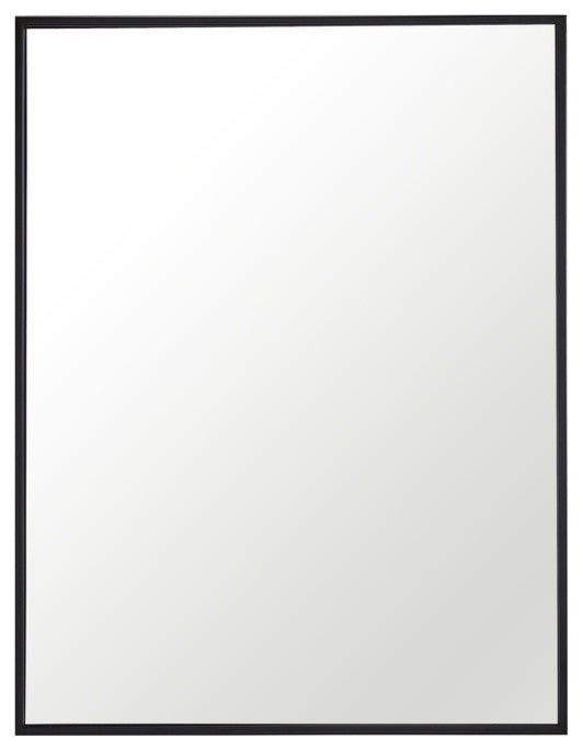 Metal Frame Rectangle Mirror 24" Black Finish