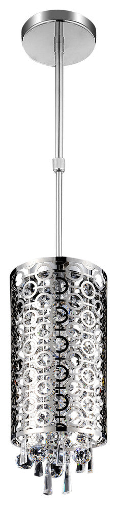 Galant 2 Light Drum Shade Mini Pendant With Chrome Finish