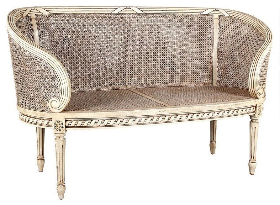 Parisian Oval Rattan Settee
