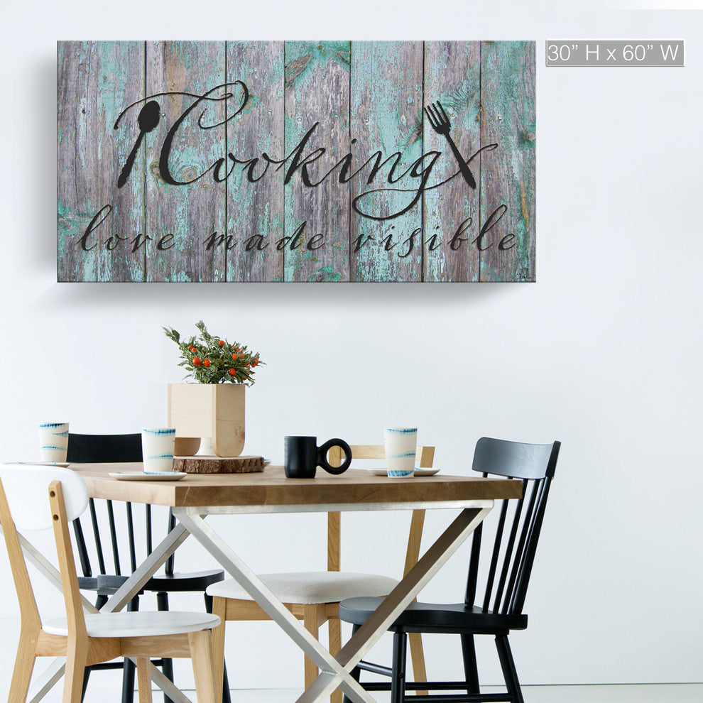 Cooking Wrapped Canvas Kitchen Wall Art, 30"x60"