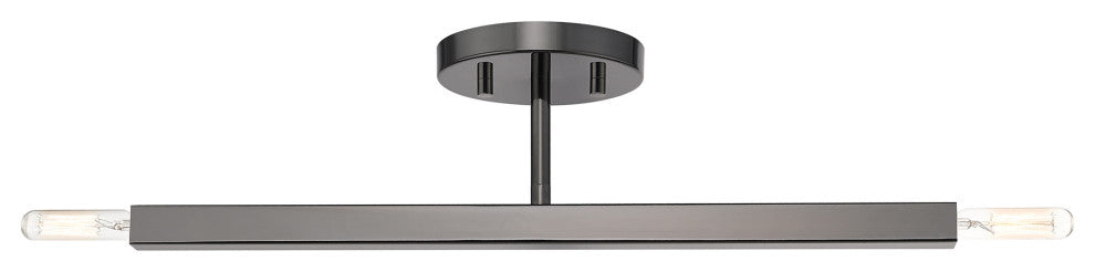 Livex Lighting Monaco 2-Light Black Chrome Semi-Flush