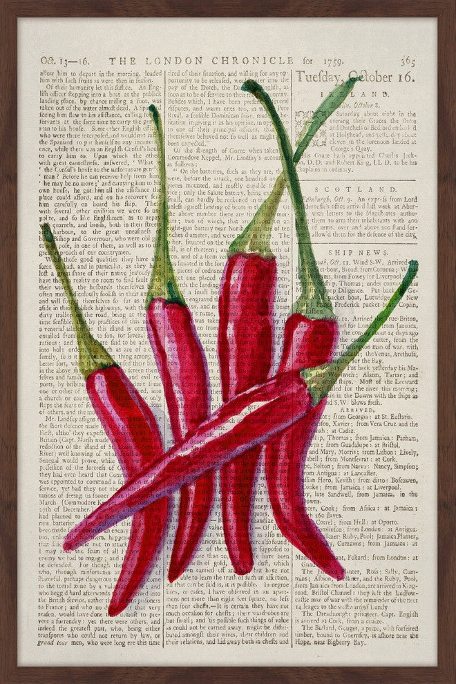 "Red Hot Chilies II" Framed Painting Print, 12"x18"