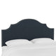 Brenson Nail Button Notched Headboard, Linen Navy, Queen
