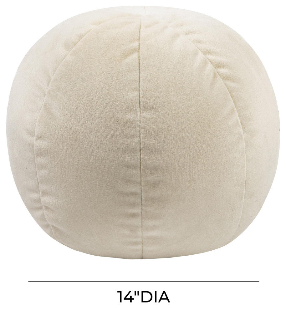 Boba Round Pillow, Cream, 14"