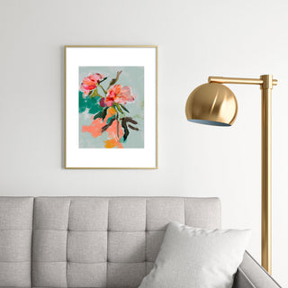 lunetricotee peonies abstract floral Metal Framed Art Print
