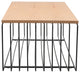 LeisureMod Walden Rectangular Coffee Table Powder Coated Steel Frame, Black