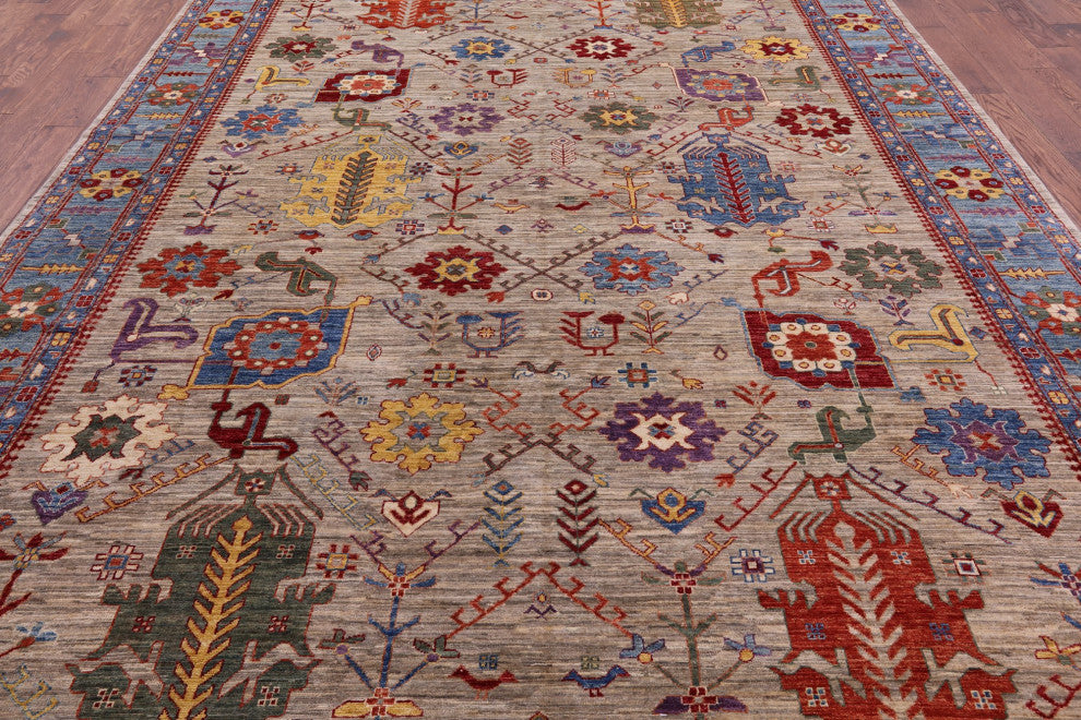 Turkish Oushak Handmade Wool Rug 9' 6" X 13' 7" - Q12642
