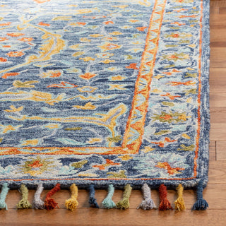 Safavieh Aspen Apn116M Bohemian Rug, Blue/Rust, 7'0"x7'0" Square