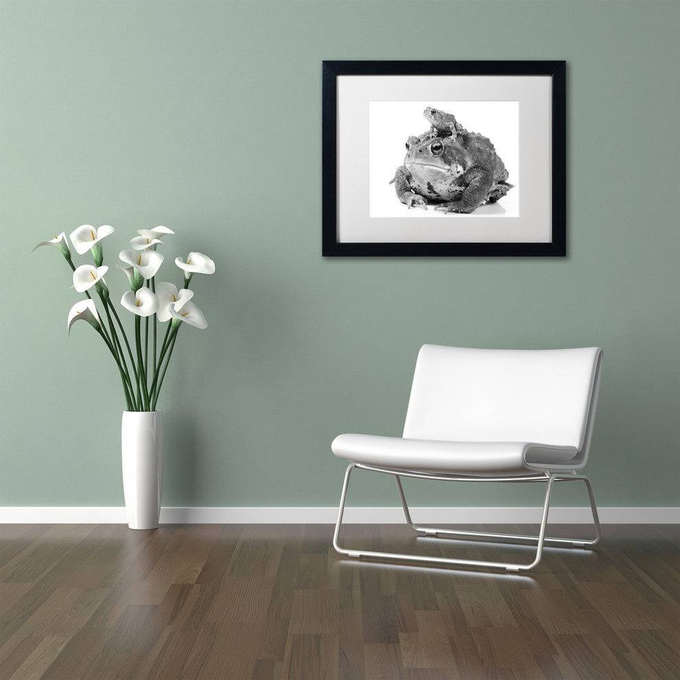 Jason Shaffer ''Two Toads'' Matted Framed Art, Black Frame, White Mat, 14x11