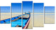 Long Tail Boat Stand at the Beach, Seashore Canvas Art Print, 60"x32", 5 Panels