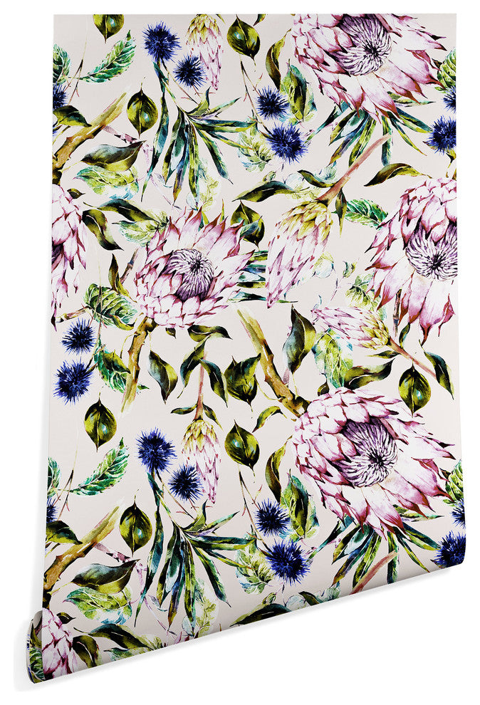 Deny Designs Marta Barragan Camarasa Floral Boho Wallpaper, Purple, 2'x8'