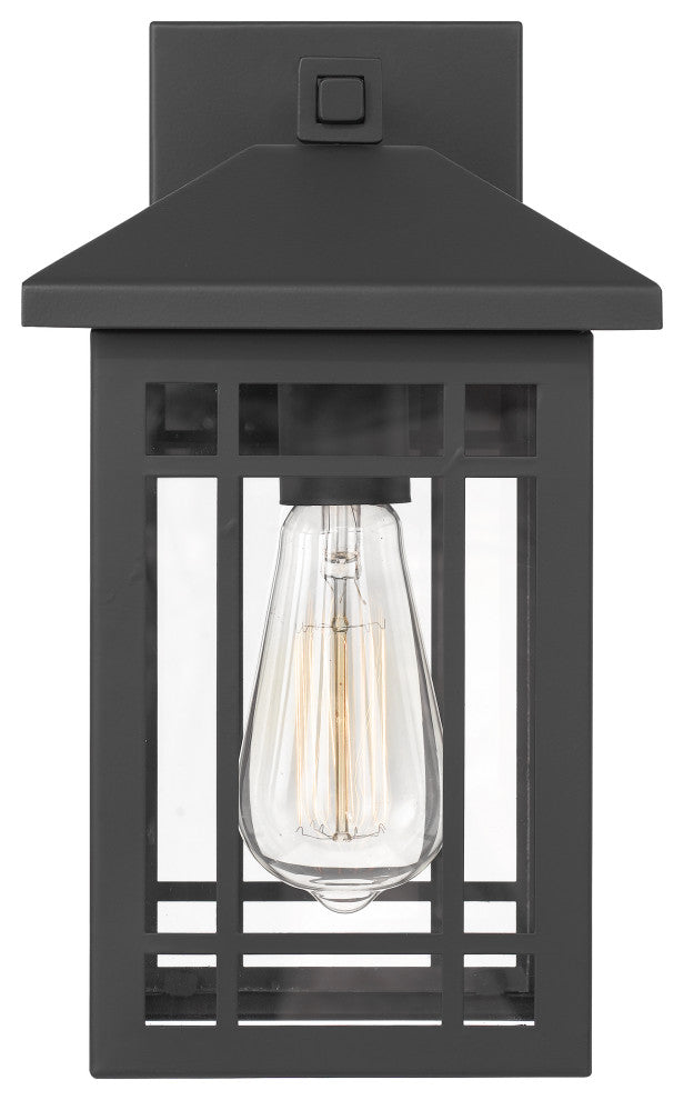 Timberlake 12" 1-Light Matte Black Painted Outdoor Wall Sconce Lamp