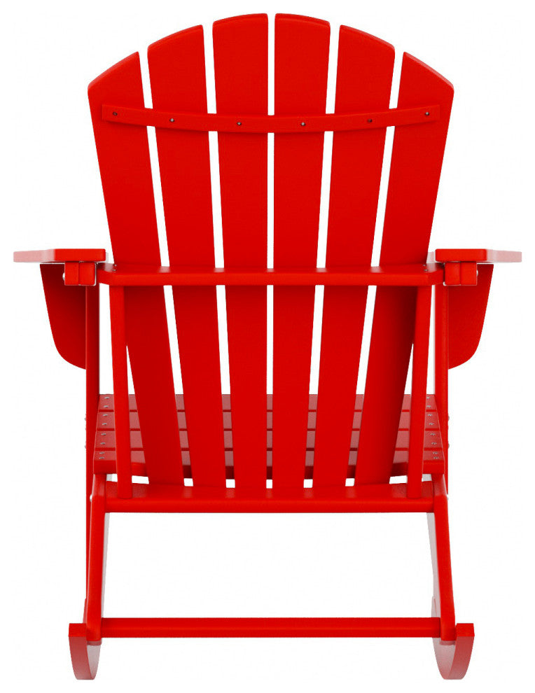 WestinTrends Outdoor Patio Poly Lumber Adirondack Porch Rocking Chair Rocker, Red