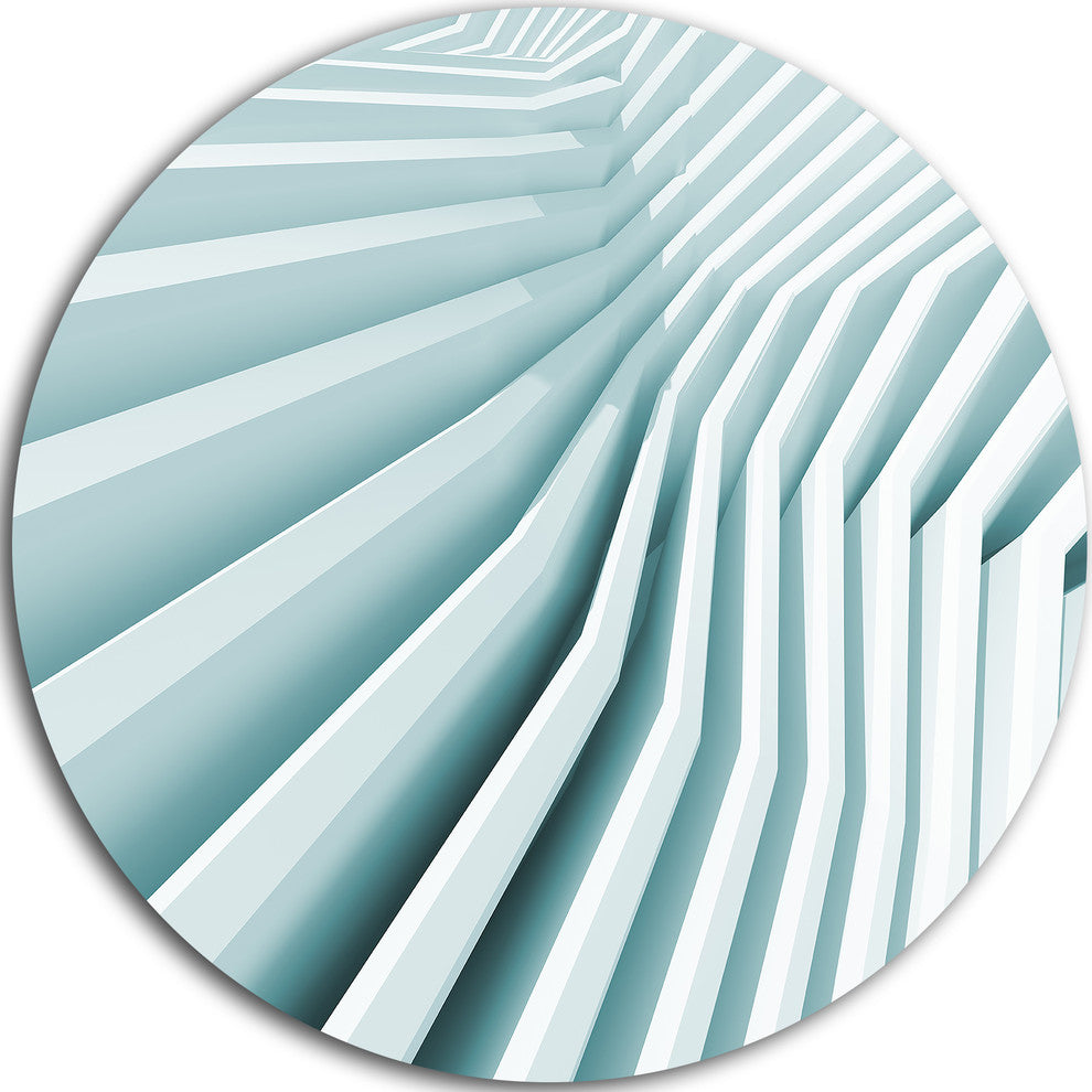 Fractal Architecture 3D Waves, Abstract Art Disc Metal Wall Art, 11"