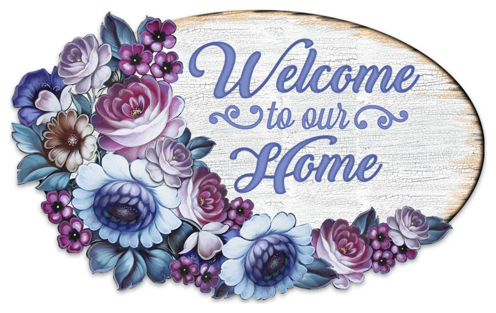 Welcome to Our Home Wooden Door Hanger