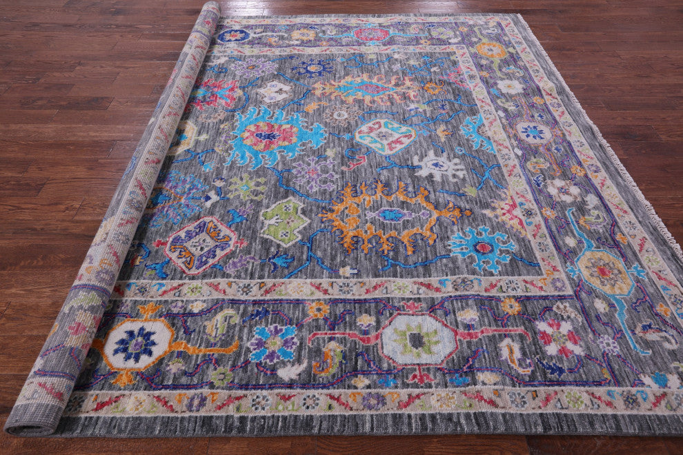 9' Square Turkish Oushak Hand Knotted Wool Rug - Q15706